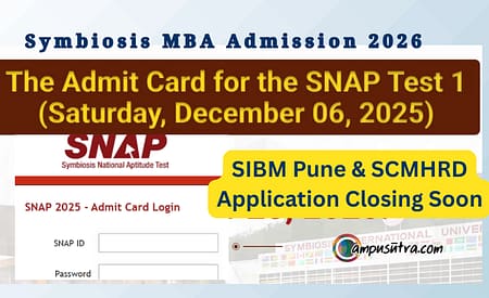 SNAP Admit Card Out for Test 1. Exam Date Dec 06 SNAP Admit card