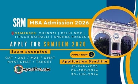 SRMJEEM Management 2026 starts Application for SRM MBA Admission SRM MBA Admission 2026