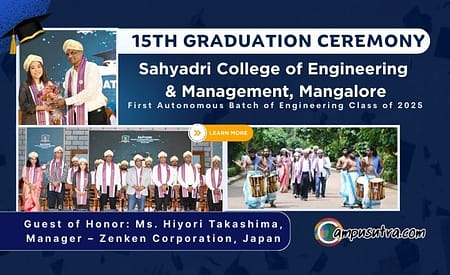 Sahyadri College of Engineering & Management, Mangalore, Hosted the 15th graduation ceremony Sahyadri College of Engineering & Management