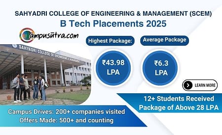 Sahyadri College of Engineering & Management (SCEM) B Tech Placements 2025 SCEM B Tech Placements 2025