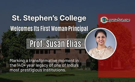Prof Susan Elias is the first woman Principal of St. Stephen’s College, Delhi University St. Stephen’s College