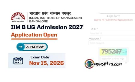 IIM Bangalore UG Admission 2027, Application Open UG Admission 2027
