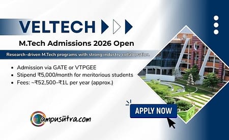 VELTECH M Tech Admission 2026, Apply online