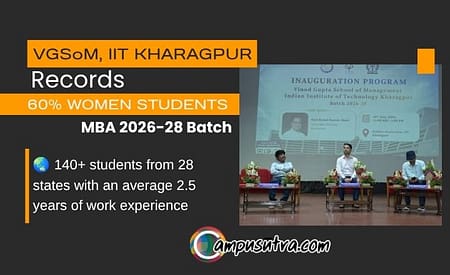 60% of Women students of 2026-28 MBA batch at VGSoM IIT Kharagpur VGSOM Admission