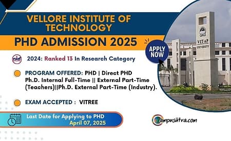 VITREE 2025 Exam – VIT Research Entrance Examination Vellore Institute PHD Admission
