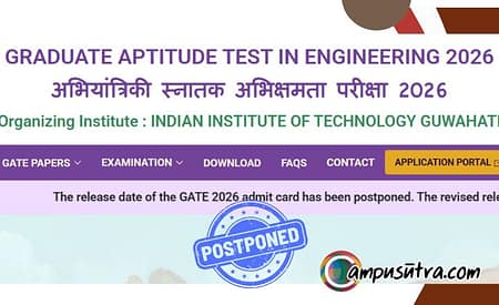 Release of GATE 2026 Admit Card Postponed gate 2026