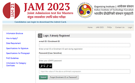 IIT JAM Admit Card 2023 Released