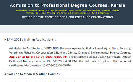 Kerala NEET UG Counselling 2023: Deadline extended Kerala NEET UG Counselling