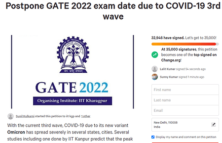 Over 54000 students demand postponement of GATE 2022 Exam Postpone GATE 2022