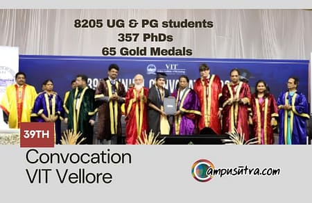 39th Convocation Held at VIT Vellore : Strive to improve employability Prof. Sahasrabudhe tells students