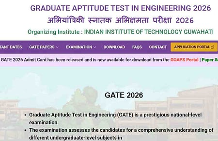 GATE Admit Card Released, Exams from Feb 7, 2026 GATE 2026 admit card