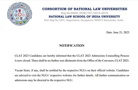 CLAT 2024 Counseling List Shared by NLU