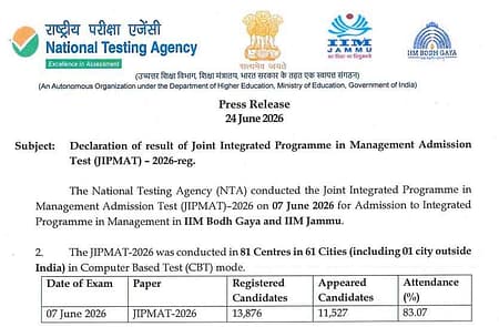 NTA Declares JIPMAT 2026 Results: Scorecards Out for IPM Admissions JIPMAT 2026 Scorecard