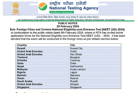 NEET UG 2024: NTA adds 14 foreign exam centres Check the detail list