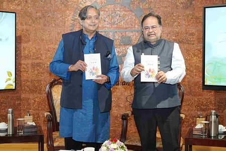 Shashi Tharoor releases Prof. Debashis Chatterjee’s first book of poetry, Seven Shades of Love Seven Shades of Love book