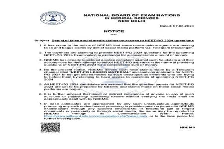 Government rejects fresh claims of NEET PG 2024 paper leak says “False and Misleading” neet