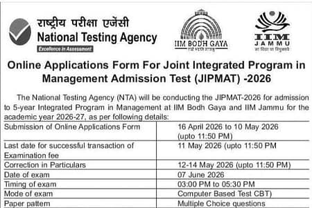 JIPMAT 2026 Applications Open, Apply Today JIPMAT Exam