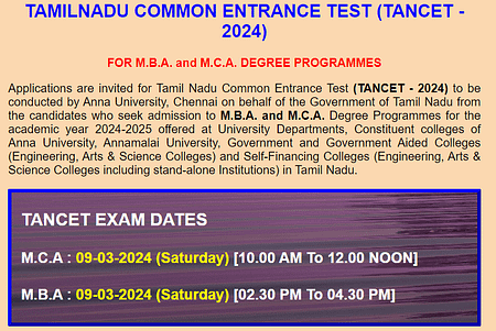 TANCET 2024 exam dates announced, Registration to Begins Soon TANCET 2024