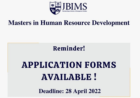 JBIMS HRM Admission 2022. Apply Before Apr 28th JBIMS Admission 2022