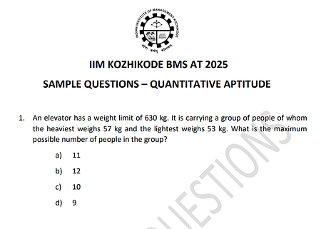 IIM Kozhikode Releases BMS Aptitude Test 2025 Question Paper and Answer Keys Bachelor of Management Studies