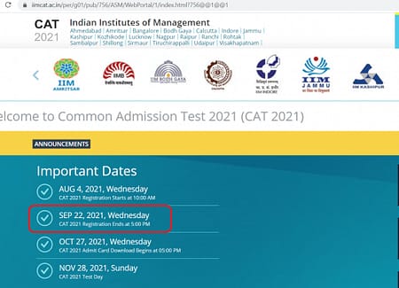 IIM CAT 2021 registration date extended by a week registration date extended