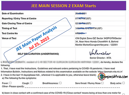 JEE Main 2022 Session 2: Paper analysis JEE Main Exam 2022