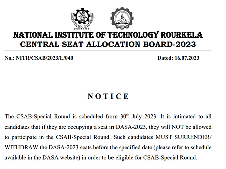 NIT Rourkela to host CSAB 2023 & co-host JoSAA-2023 CSAB 2023