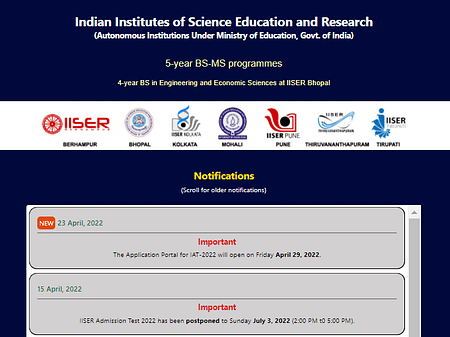 IISER Admissions 2022: Registrations starts from May 04 IISER admissions