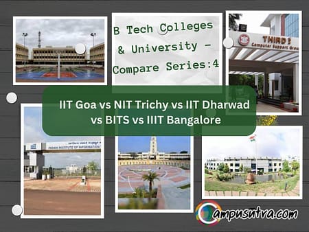 IIT Goa vs NIT Trichy vs IIT Dharwad vs BITS vs IIIT Bangalore