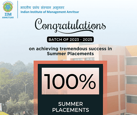 IIM Amritsar Summer Placement 2023 -2025 batch