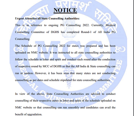 Online NEET PG 2022 Medical Counselling PG Counselling 2022