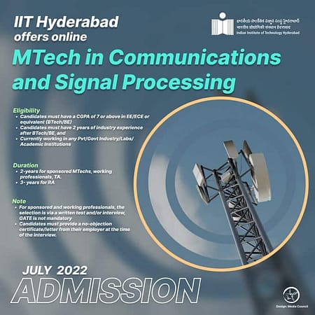 IIT Hyderabad Online MTech Admission 2022. Apply before Jun 30th M Tech Admission