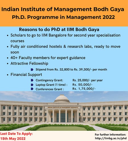 IIM Bodh Gaya Ph.D Admissions 2022 IIM BG PhD Admissions