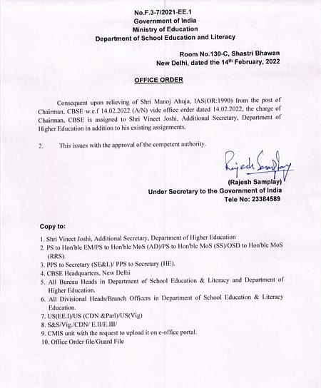 IAS officer Vineet Joshi assigned charge of CBSE Vineet Joshi