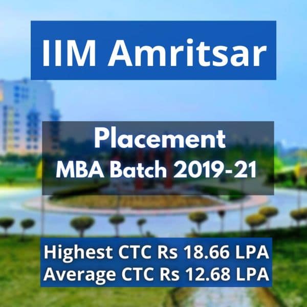 IIM Amritsar Concludes Placements for MBA Batch of 2019-21
