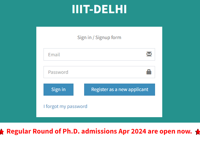 IIIT Delhi PhD Admissions 2024 IIIT Delhi PhD Admissions