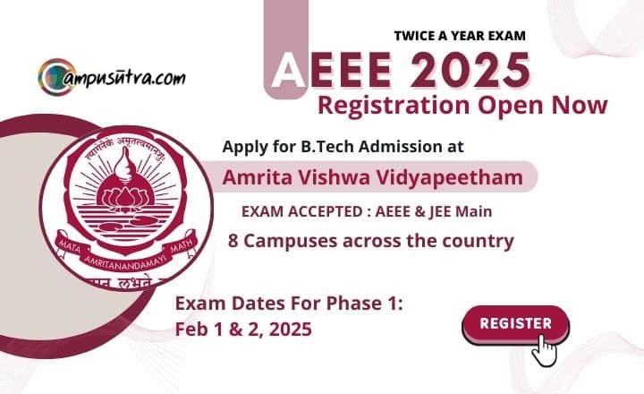 AEEE 2025: Amrita Schools of Engineering B Tech Admission AEEE 2025 Registration