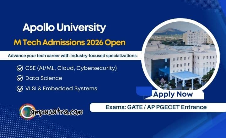 Apollo University M Tech Admission 2026. Apply online Apollo University M Tech Admissions