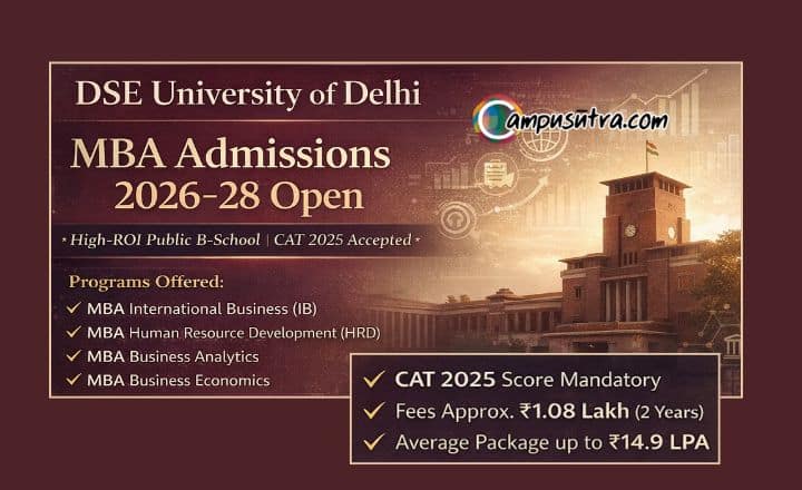 DSE University of Delhi MBA Admission 2026 MBA Admission 2026