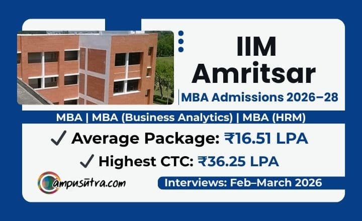 IIM Amritsar MBA Admission 2026, Application Closing Soon IIM Amritsar Admission 2026