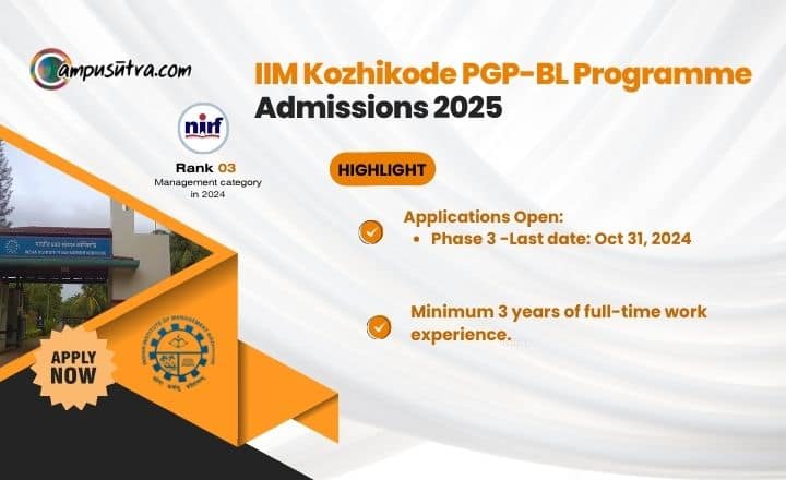 IIM Kozhikode PGP BL Admission 2025 IIMK