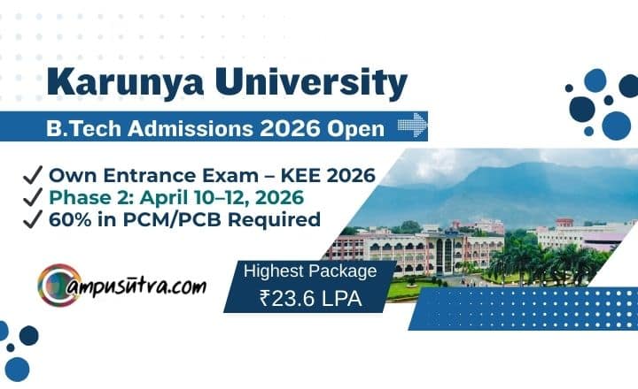 KARUNYA University B Tech Admission. KEE 2026 Registrations Open Karunya University