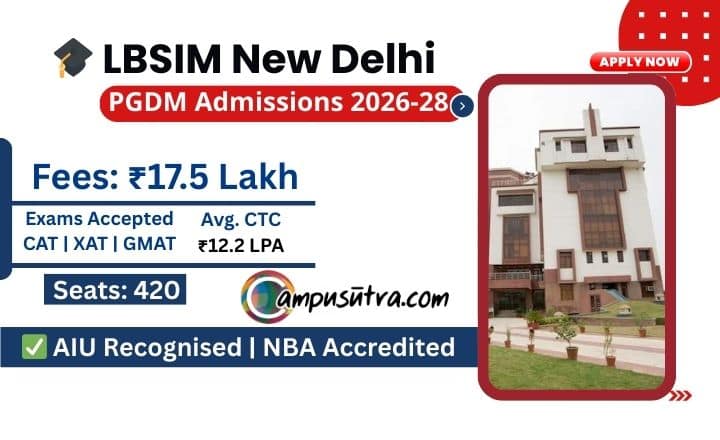 LBSIM PGDM Admission 2026. Application Closing ~ Dec 15 LBSIM Admission
