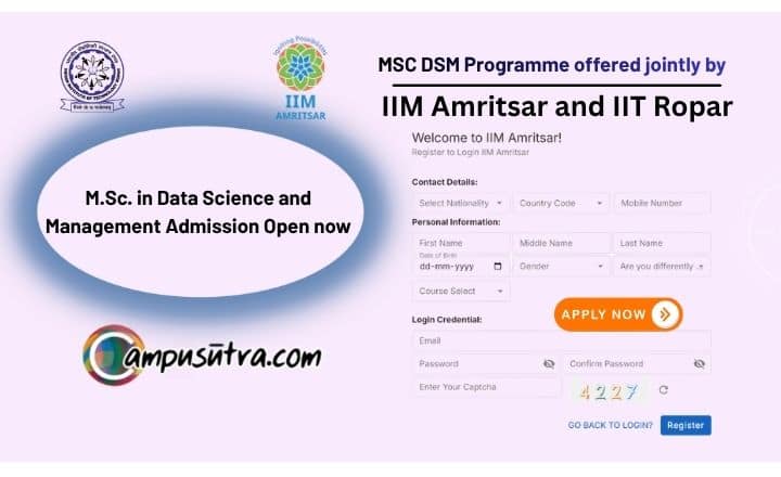 📢 Applications deadline Extended! Joint MSc in Data Science by IIM Amritsar & IIT Ropar Admissions Open