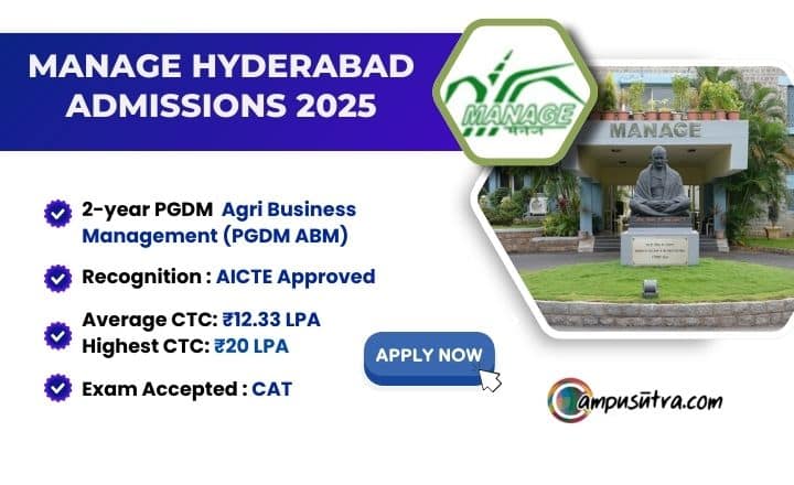 MANAGE Hyderabad Admission 2025 MANAGE Selection process
