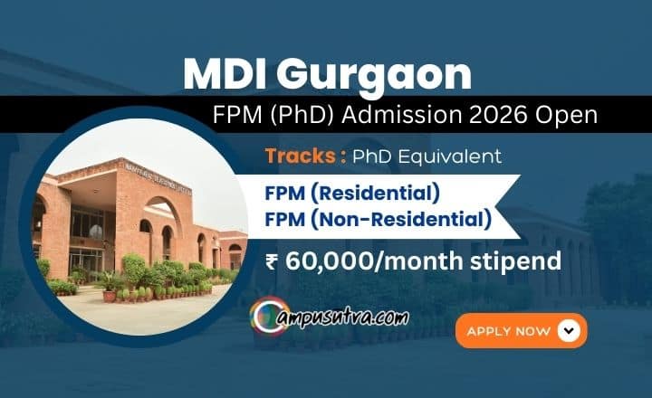 MDI Gurgaon FPM Admission 2026. Application Date Extended MDI Apply