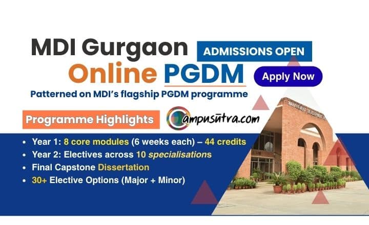 MDI Gurgaon Online PGDM Admission for Jan 2026 Batch MDI Gurgaon Online PGDM