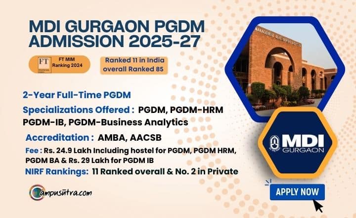 MDI Gurgaon Applications 2025 MDI Gurgaon Applications