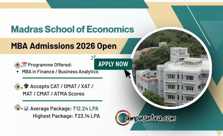 Madras School of Economics MBA Admission 2026 Madras School of Economics
