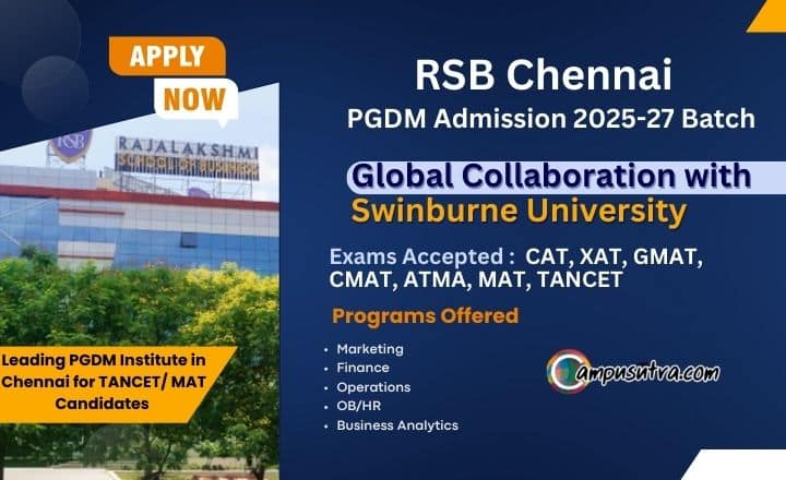 RSB Chennai PGDM Admission 2025. Application Open RSB Chennai PGDM Admission